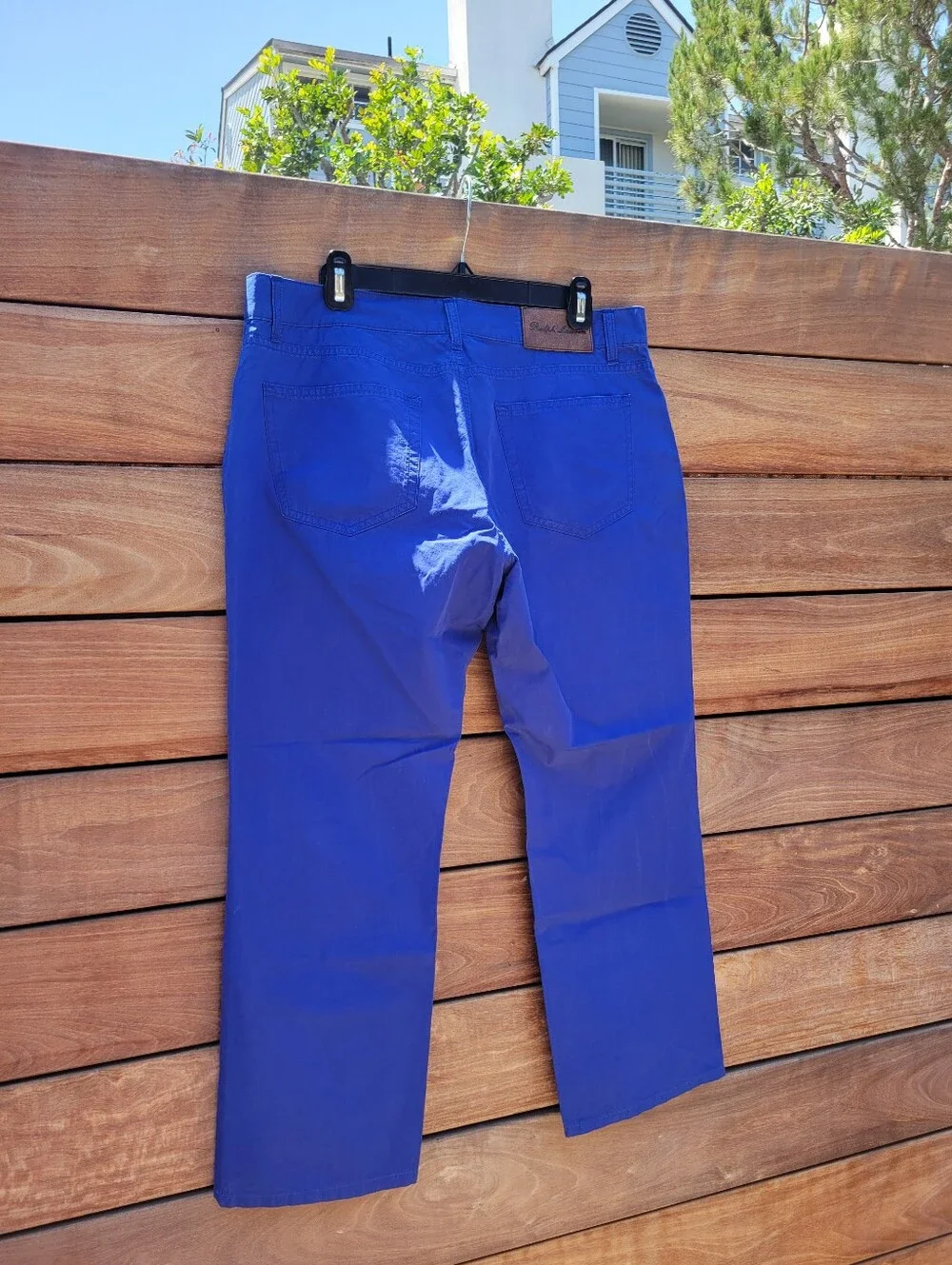 Ralph Lauren Purple Label 100% Cotton Made In Italy Blue Cropped Pants Women's L
